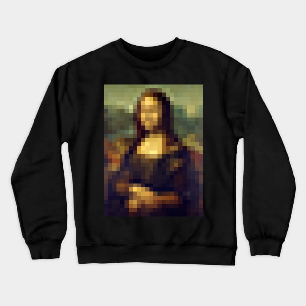 Mona Lisa Pixels Crewneck Sweatshirt by Eg0